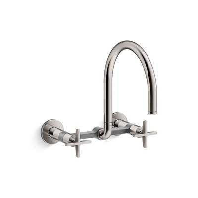BilletE Two-hole wall-mount bridge kitchen sink faucet