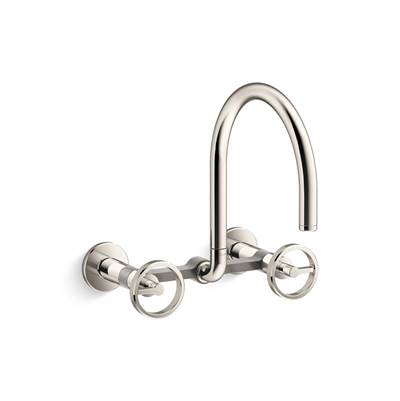 BilletE Two-hole wall-mount bridge kitchen sink faucet