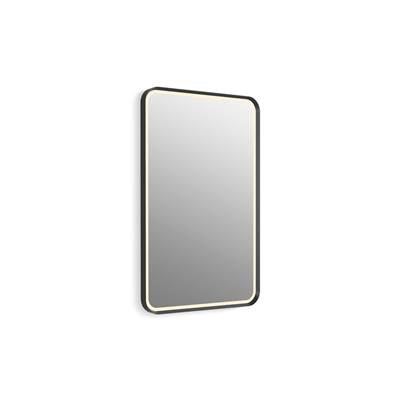 Essential Ultrabright 22 in. X 34 in. Rectangular Lighted Framed Mirror - Matte Black