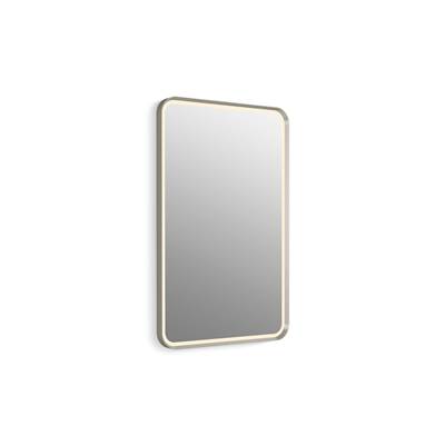 Essential Ultrabright 22 in. X 34 in. Rectangular Lighted Framed Mirror - Brushed Nickel