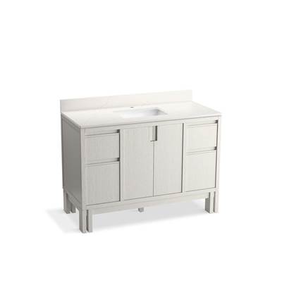 48'' bathroom vanity cabinet with sink and quartz top
