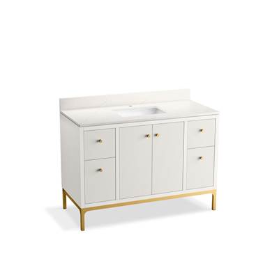 48'' bathroom vanity cabinet with sink and quartz top