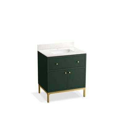 30'' bathroom vanity cabinet with sink and quartz top