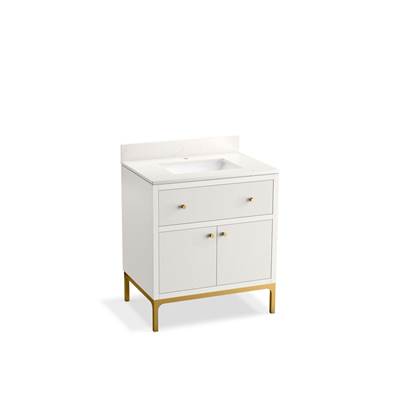 30'' bathroom vanity cabinet with sink and quartz top