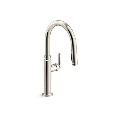 Kohler Touchless pull-down kitchen sink faucet with three-function sprayhead - Vibrant Polished Nickel