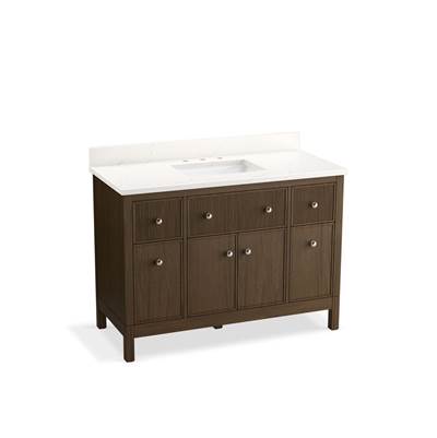 48'' bathroom vanity cabinet with sink and quartz top