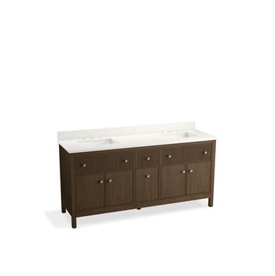 72'' bathroom vanity cabinet with sinks and quartz top