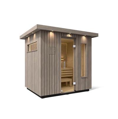 Kohler Three-person Outdoor Sauna - Weathered Grey Spruce