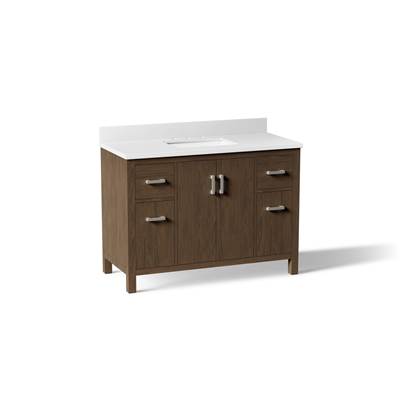 Kohler Kresla 48'' Bathroom Vanity Cabinet with Sink and Quartz Top - Draper Oak