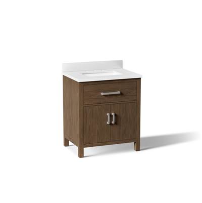 Kohler Kresla 30'' Bathroom Vanity Cabinet with Sink and Quartz Top - Draper Oak