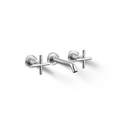 Kohler Purist Wall-mount bathroom sink faucet trim with Cross handles, 1.2 gpm - Polished Chrome
