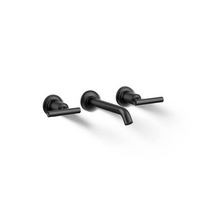 Kohler Purist Wall-mount bathroom sink faucet trim with Lever handles, 1.2 gpm - Matte Black