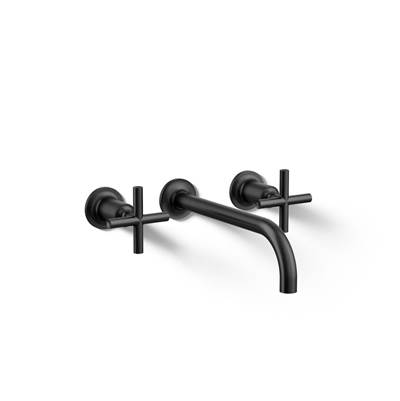 Kohler Purist Wall-mount bathroom sink faucet trim with Cross handles, 1.2 gpm - Matte Black