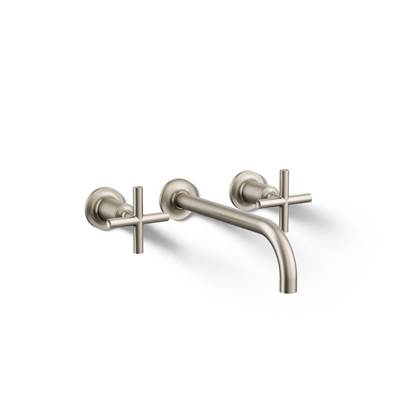 Kohler Purist Wall-mount bathroom sink faucet trim with Cross handles, 1.2 gpm - Vibrant Brushed Nickel