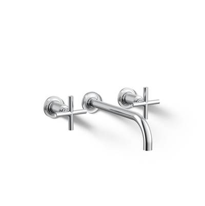 Kohler Purist Wall-mount bathroom sink faucet trim with Cross handles, 1.2 gpm - Polished Chrome