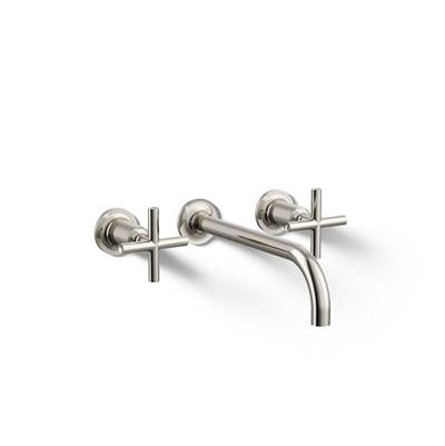 Kohler Purist Wall-mount bathroom sink faucet trim with Cross handles, 1.2 gpm - Vibrant Polished Nickel