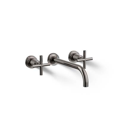 Kohler Purist Wall-mount bathroom sink faucet trim with Cross handles, 1.2 gpm - Vibrant Titanium