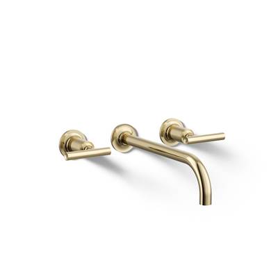 Kohler Purist Wall-mount bathroom sink faucet trim with Lever handles, 1.2 gpm - Vibrant French Gold