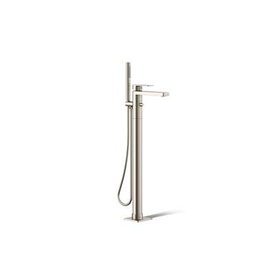 Kohler Parallel Floor-mount Bath Filler Trim with Handshower - Vibrant Brushed Nickel