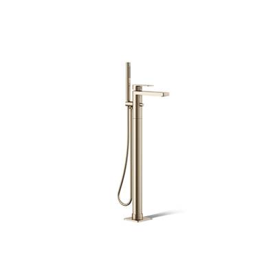 Kohler Parallel Floor-mount Bath Filler Trim with Handshower - Vibrant Brushed Bronze