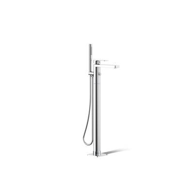 Kohler Parallel Floor-mount Bath Filler Trim with Handshower - Polished Chrome