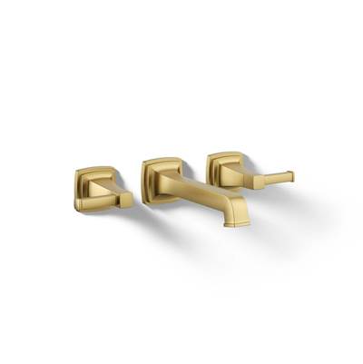 Kohler Riff Wall-mount bathroom sink faucet trim, 1.2 gpm - Vibrant Brushed Moderne Brass