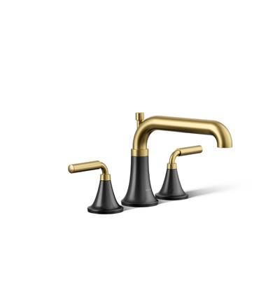 Kohler ToneE Deck-mount bath faucet trim with diverter - Matte Black With Brushed Moderne Brass