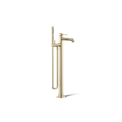 Kohler Occasion Floor-mount Bath Filler Trim with Handshower - Vibrant French Gold