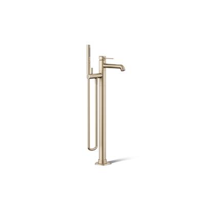 Kohler Occasion Floor-mount Bath Filler Trim with Handshower - Vibrant Brushed Bronze
