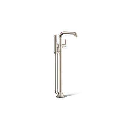 Kohler ToneE Floor-mount bath filler trim with handshower - Vibrant Brushed Nickel