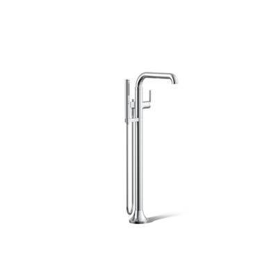 Kohler ToneE Floor-mount bath filler trim with handshower - Polished Chrome