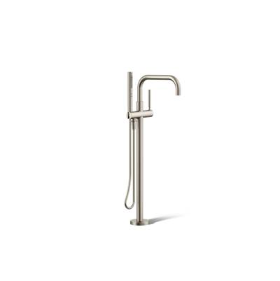 Kohler Purist Floor-mount Bath Filler Trim with Handshower - Vibrant Brushed Nickel