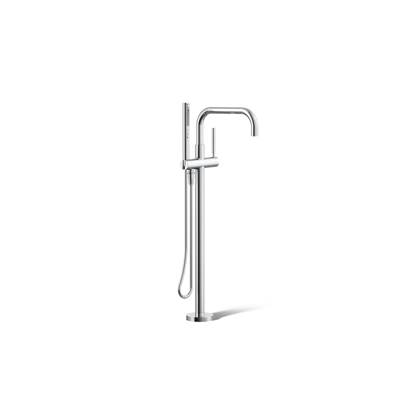 Kohler Purist Floor-mount Bath Filler Trim with Handshower - Polished Chrome