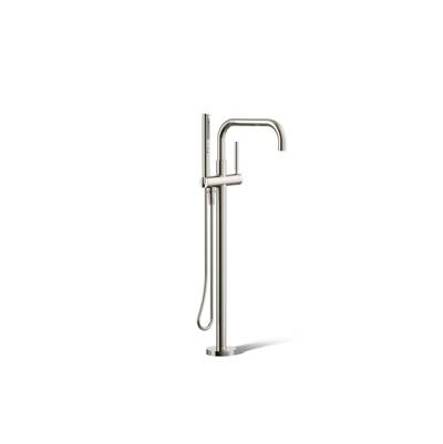 Kohler Purist Floor-mount Bath Filler Trim with Handshower - Vibrant Polished Nickel