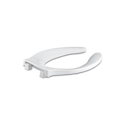 Kohler Stronghold Commercial elongated toilet seat with integrated handle and Quiet-CloseE check hinge - White