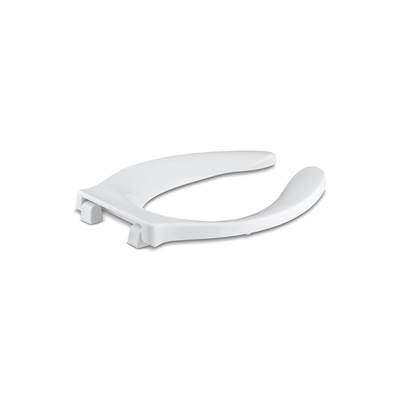 Kohler Stronghold Commercial elongated toilet seat with integrated handle, self-sustaining check hinge and antimicrobial agent - White