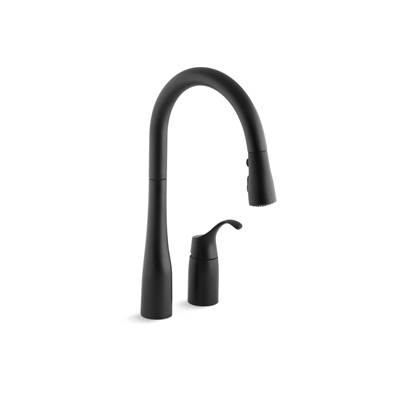 Kohler Simplice Pull-down kitchen sink faucet with three-function sprayhead - Matte Black