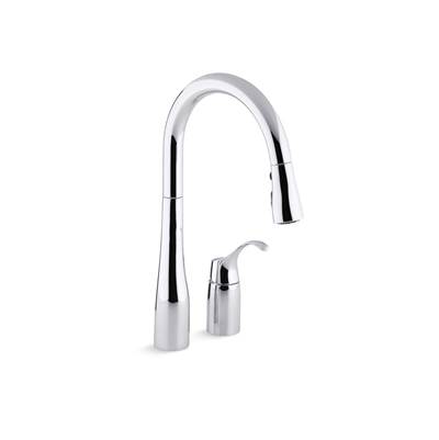 Kohler Simplice Pull-down kitchen sink faucet with three-function sprayhead - Polished Chrome