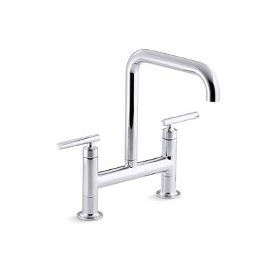Kohler Purist Two-hole bridge kitchen sink faucet - Polished Chrome