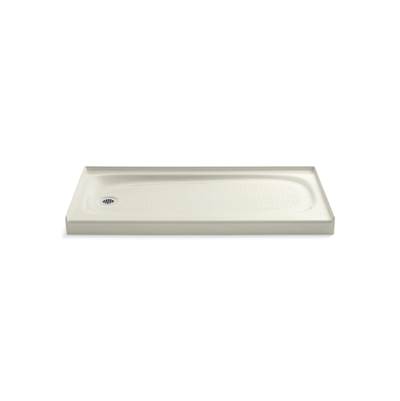 Kohler Salient 60'' x 30'' alcove shower base, left drain - Biscuit