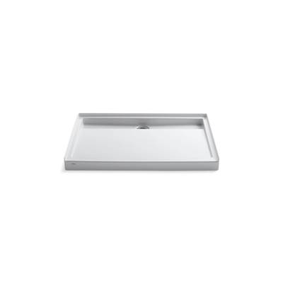 Groove 48'' x 36'' alcove shower base, rear center drain - White