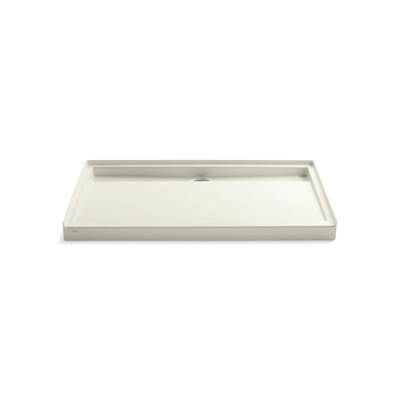 Groove 60'' x 36'' alcove shower base, center drain - Biscuit