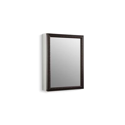 20'' W x 26'' H aluminum single-door medicine cabinet with oil-rubbed bronze framed mirror door