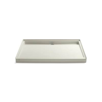Groove 60'' x 42'' alcove shower base, rear center drain - Biscuit