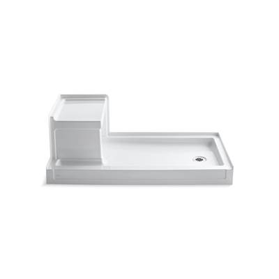 Kohler Tresham 60'' x 32'' alcove shower base, right drain - White