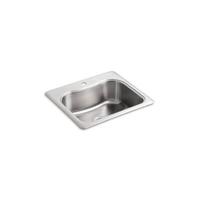 Kohler StaccatoE 25'' top-mount single-bowl kitchen sink - Stainless Steel