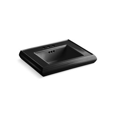 Kohler Memoirs Pedestal/console Table Bathroom Sink Basin with 4'' Centerset Faucet Holes - Black