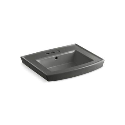Archer Pedestal bathroom sink with 4'' centerset faucet holes