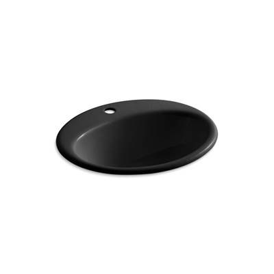 Farmington 19-1/4'' oval drop-in bathroom sink - Black