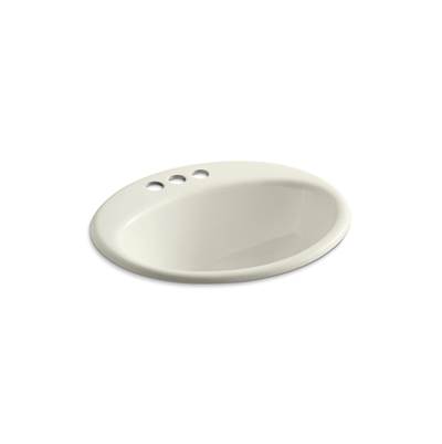Farmington 19-1/4'' oval drop-in bathroom sink - Biscuit